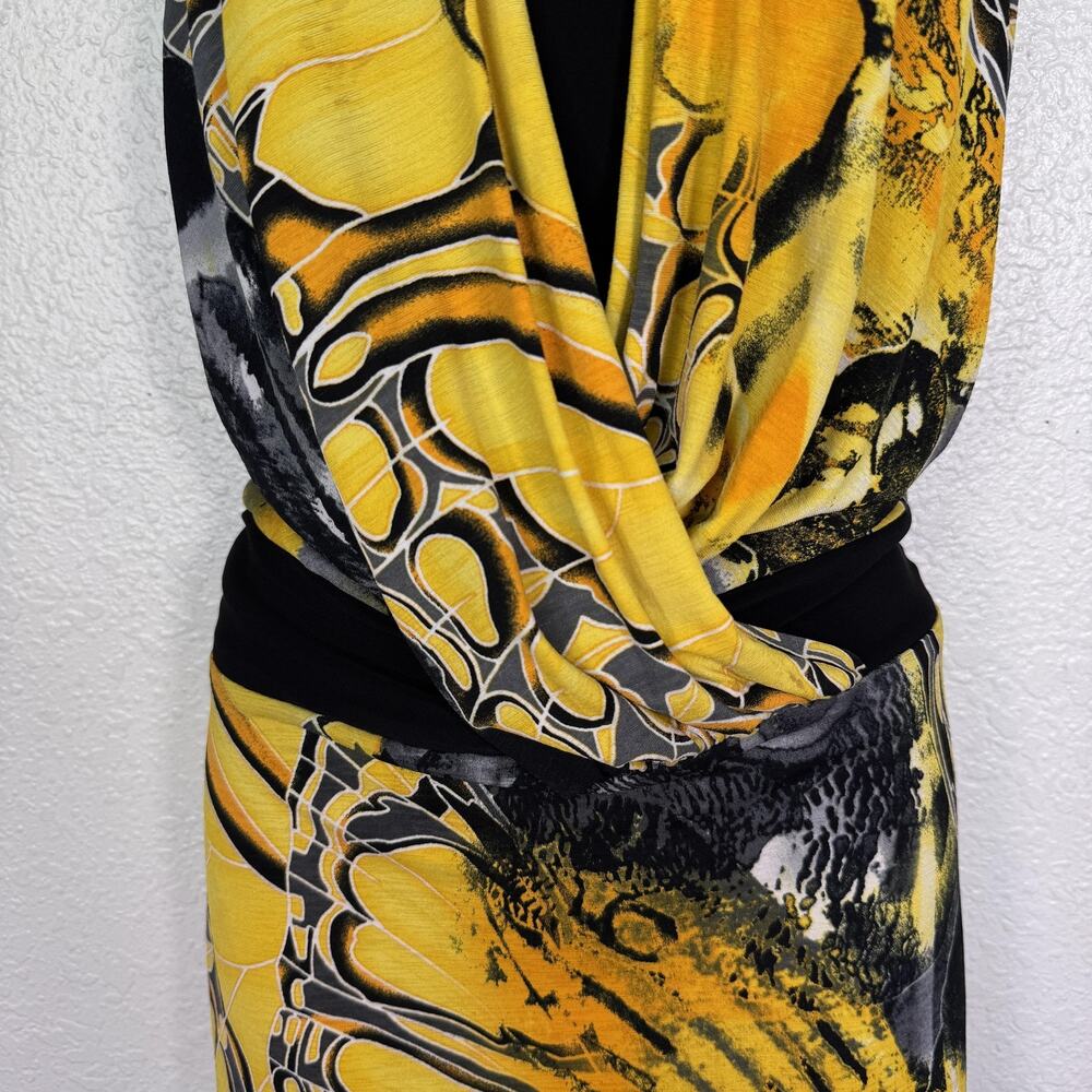 Cache Y2K Dress Womens Medium Halter Drape Bodycon Backless Mini Party Butterfly - Picture 6 of 13